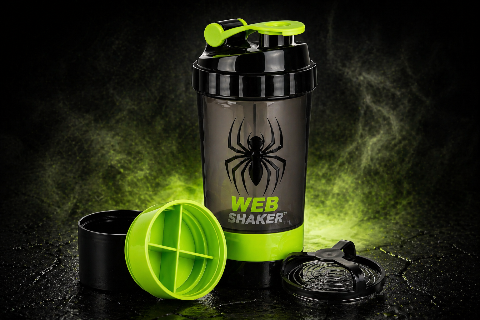 Spider Shaker Green – durable protein shaker bottle